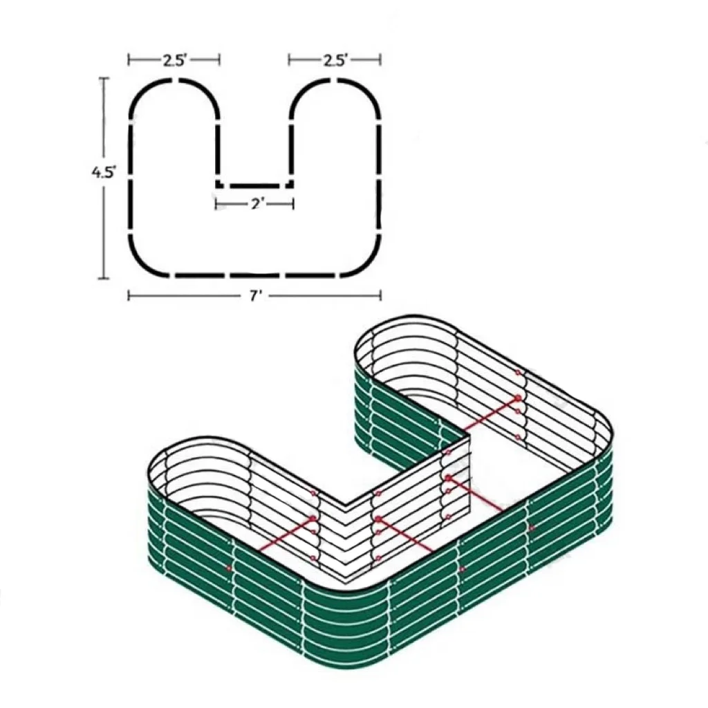 corner raised garden bed Metal planter for backyard vegetables