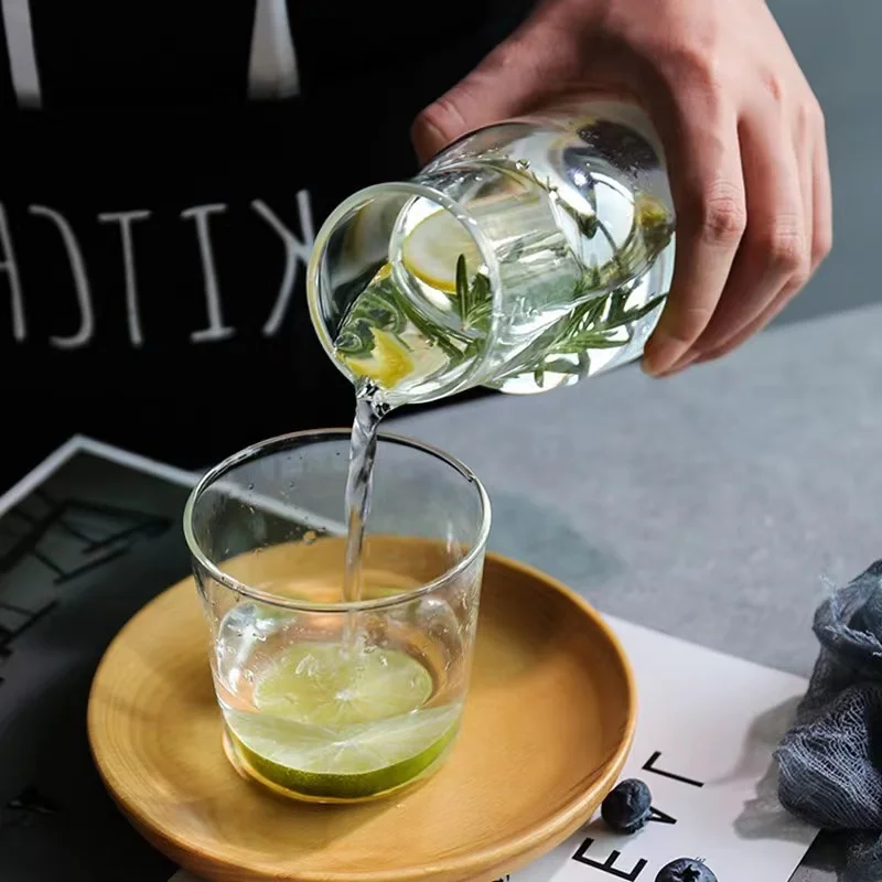 Transparent glass a pot a cup set   home glass juice drink cup   office glass cold water bottle set