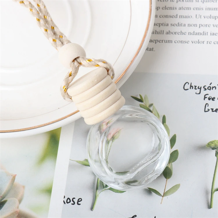 Car Air Perfume Bottle for Essential Oils Diffuser Air Freshener Pendant Bottle Gourd Shaped Empty Glass Bottle