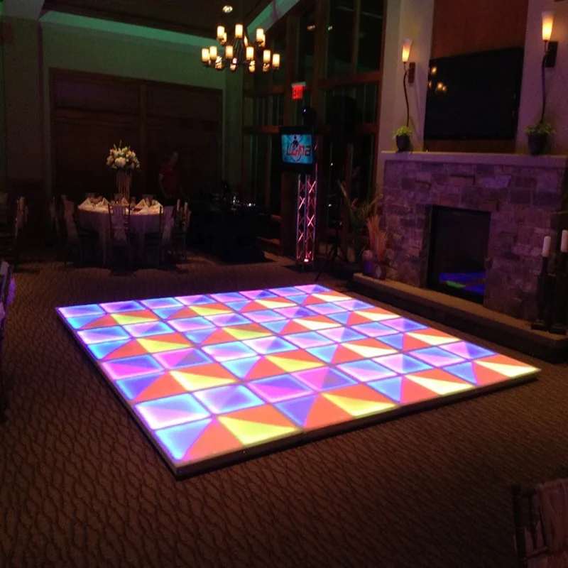 Wedding Party Stage Light Glass 3D portable 432*10mm led dance floor Dj Equipment