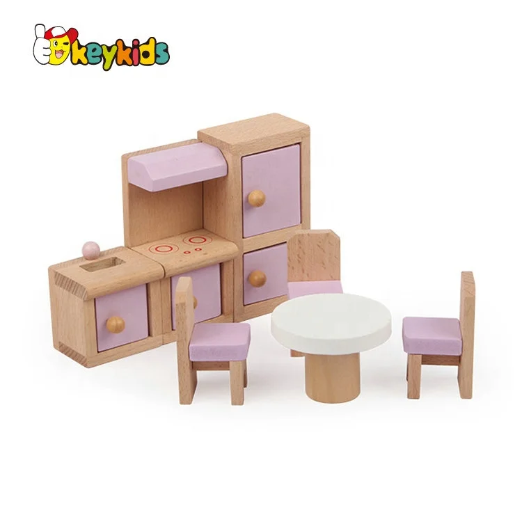 2021 New released children wooden miniature room kits for pretend play W06A388