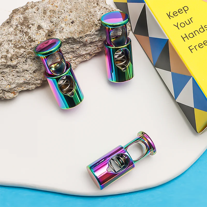 High Quality Metal Cord Spring Buckle Toggle Stopper Buckle Custom Design Metal Cord Lock For Shoelaces Drawstrings Pants