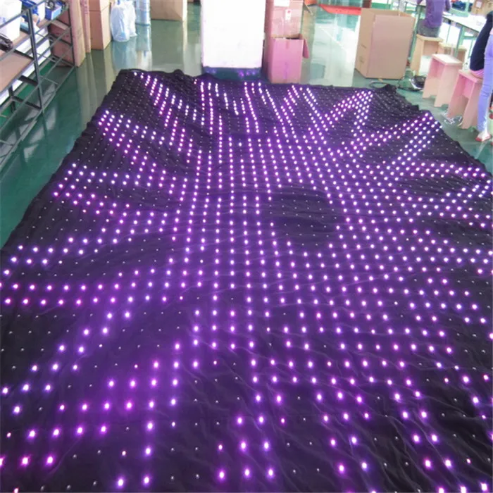 Concert stage full color video screen p25 mm programmable flexible led curtain display