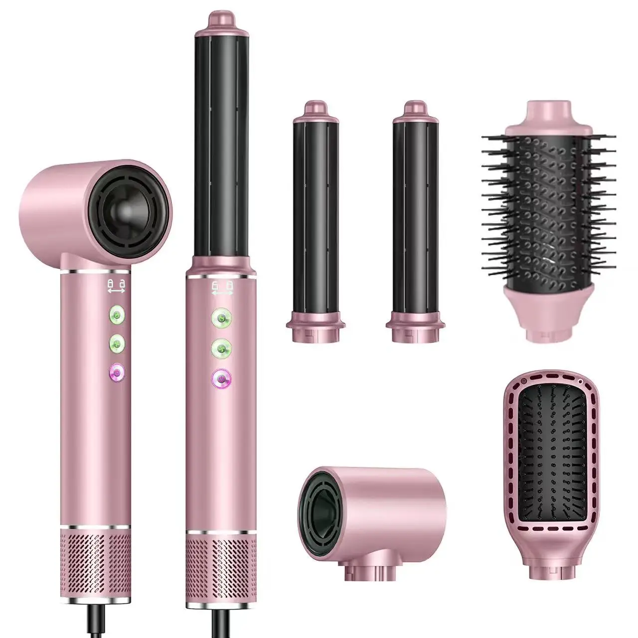 High Speed 5 in 1 Hair Dryer 110000RPM One Step Hot Air Brush Electric Travel Hair Dryer pink multi hair styler
