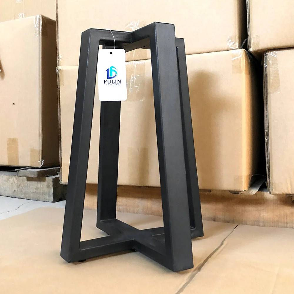 Black Dinning Large Cross Frame Wrought Pedestal Coffee Industrial Cast Iron Restaurant Dining Metal Table Base