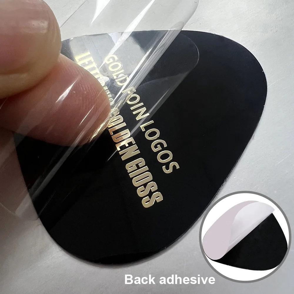 Newest Design Custom Stickers Logo 3D Laminated Printing Lettering silver gloss Brands Logos Customized Labels