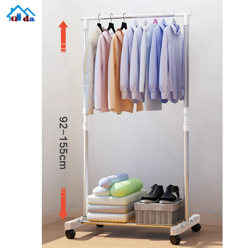 Rolling Garment Rack Stainless Steel Clothes Rack