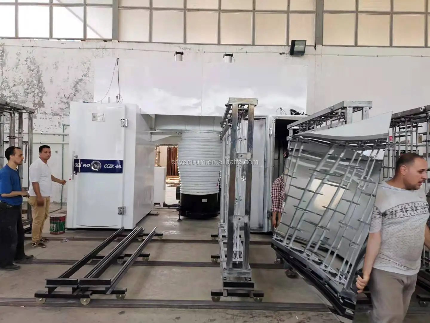 Plastic metalizing vacuum coating machine for glass mirror