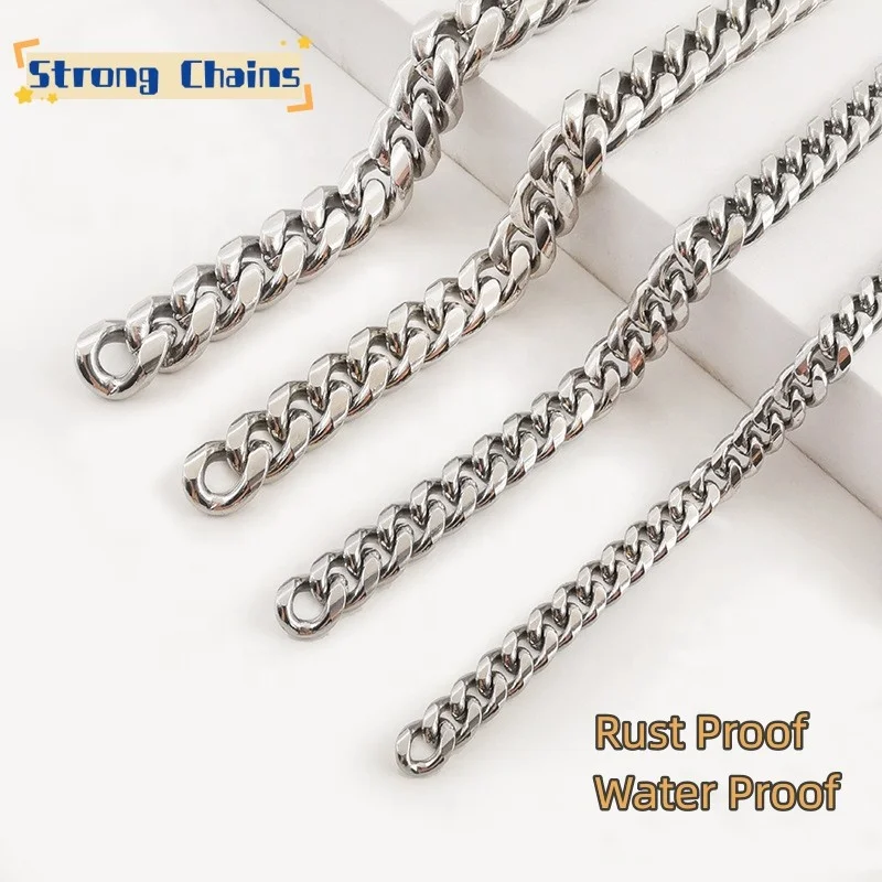 1.5mm 2mm 3mm 4mm 5mm Hip Hop Necklace Cuban Chain Waist Silver Mens Chain Manufacturer Rope Link Stainless Steel Rope Chain