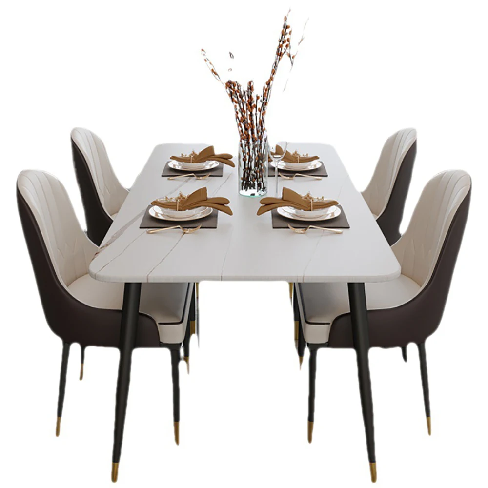 Rectangular Ginza 8 Seater Metal Stone Italian Modern Dinning Tables Luxury Tables Marble Top Dining Laminated Table
