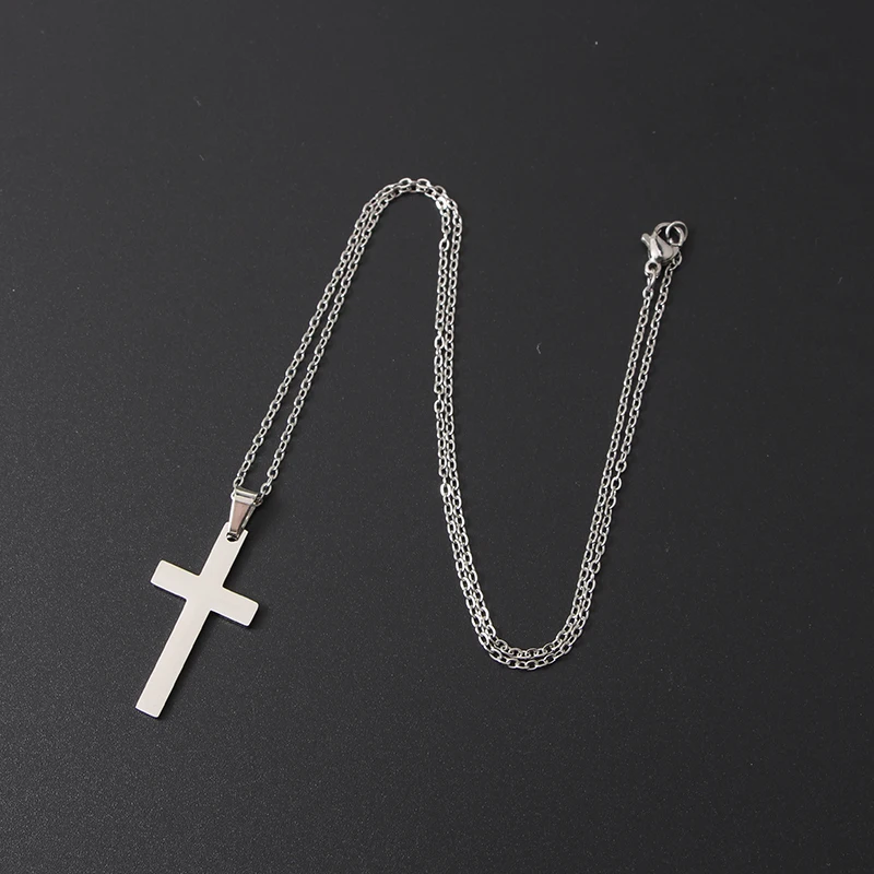 New Factory Fashion Gold Plated Stainless Steel Jewelry Men Women Cross Pendant Necklace