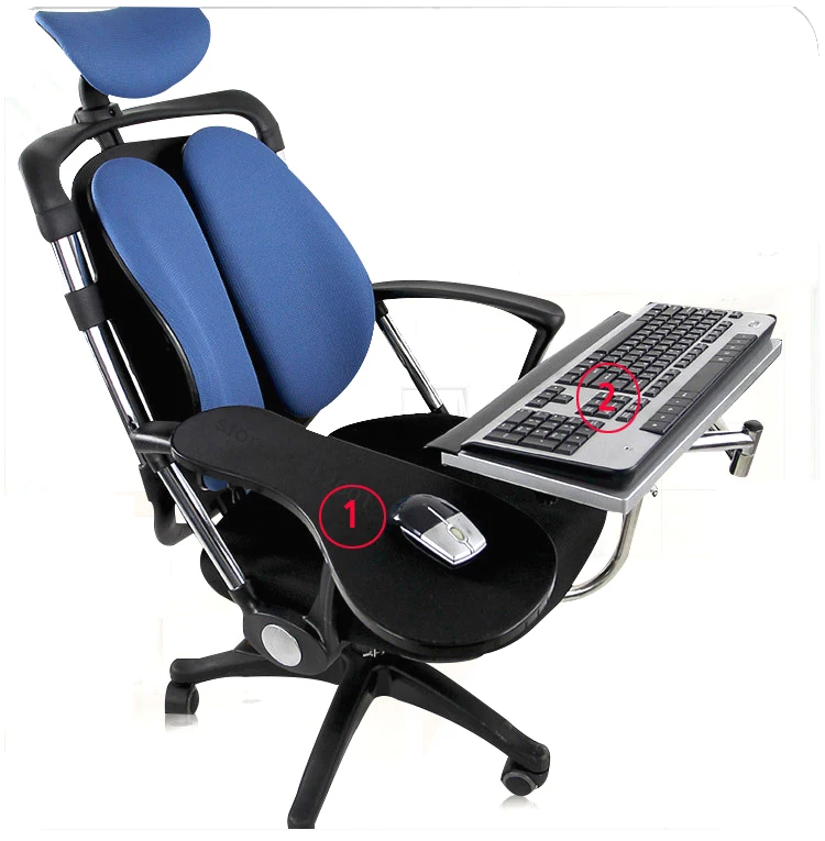 DL OK010 multifunctional Full Motion Chair Clamping Keyboard Support Laptop Holder Mouse Pad for Comfortable Office and Game