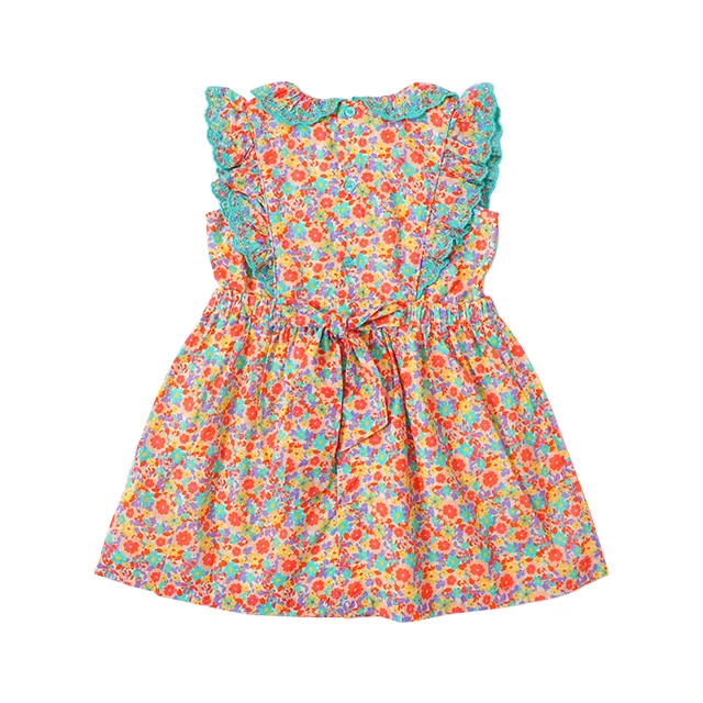 smocking clothes flower embroidered summer floral baby girls smocked dress Hot sale DressSD22006
