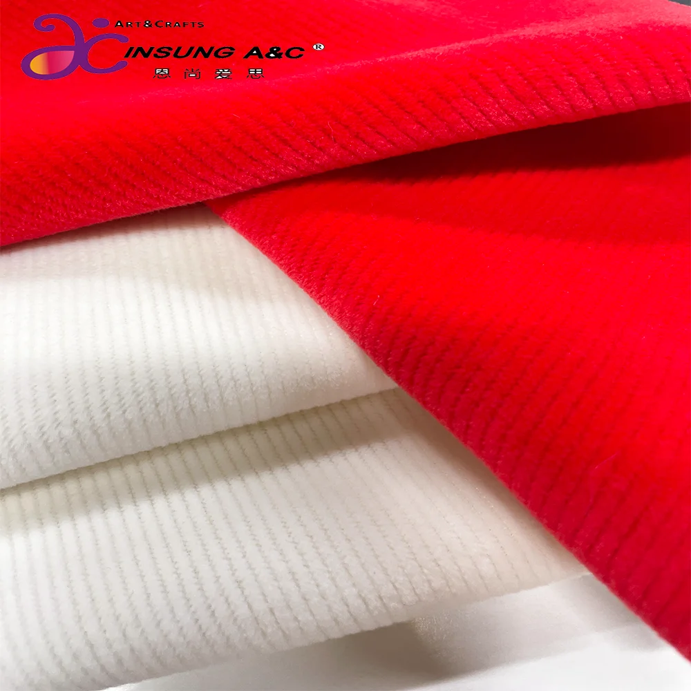 Warp Knitted Stretch Corduroy Fabrics, Super Soft Velvet with Spandex for Garment and Blanket