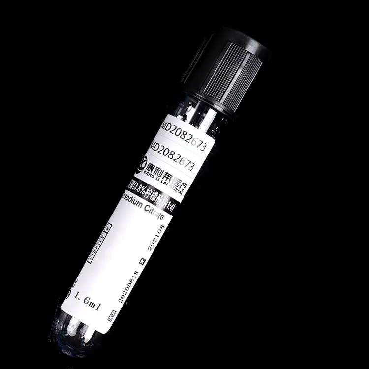 Black Esr Glass Anticoagulation Vacuum Blood Collection Test Tube