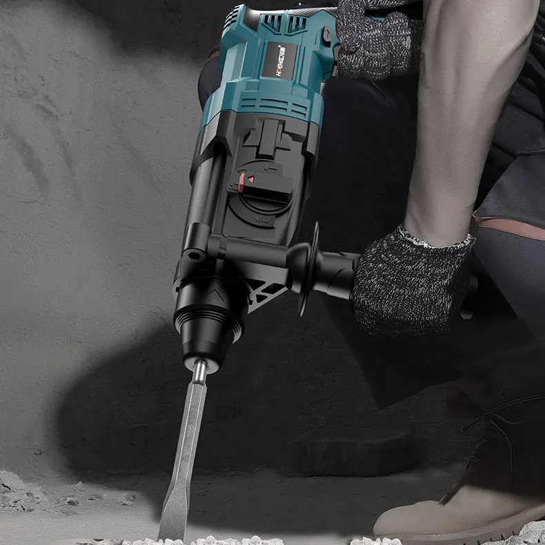 Industrial High Power Heavy Duty Jackhammer 28mm Diameter SDS Concrete Breakers Electric Demolition Rotary Hammer Drill Set