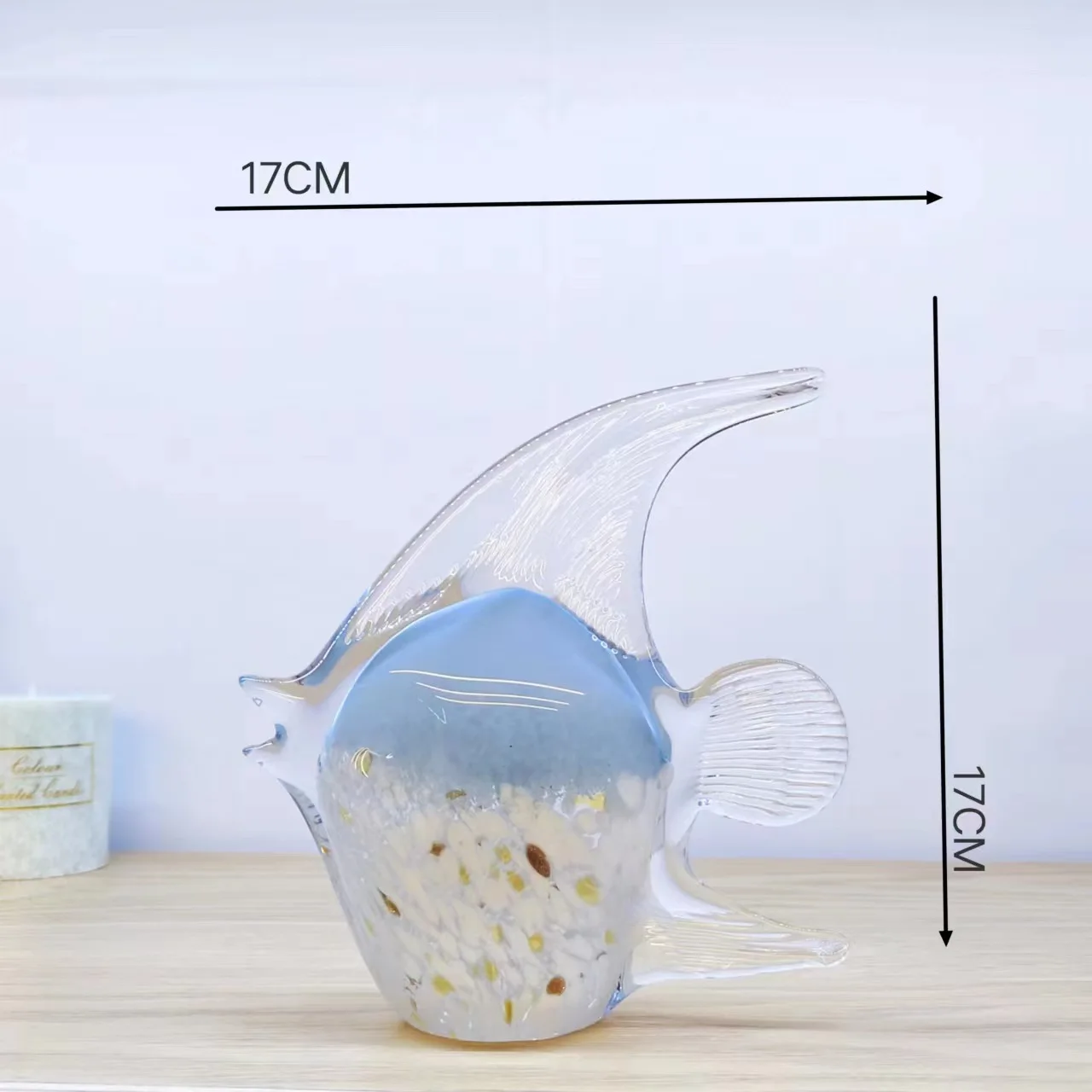 Modern handmade colored murano glass crafts home desktop decoration Creative design pure hand-made ancient glass decoration fish