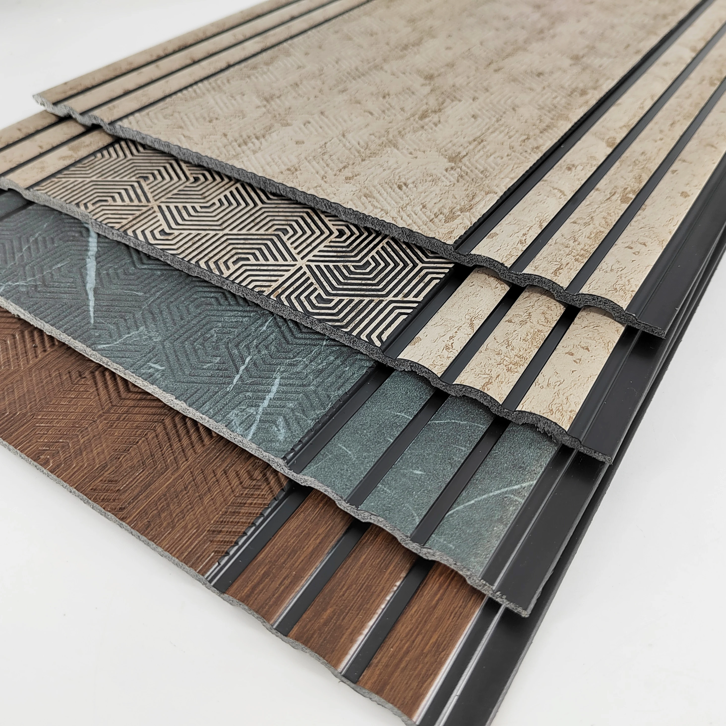 PS 30 см Внутренняя настенная панель 12 'жалюзи рифленые настенные наклейки домашний декор гостиная Современные Геометрические водонепроницаемые обои