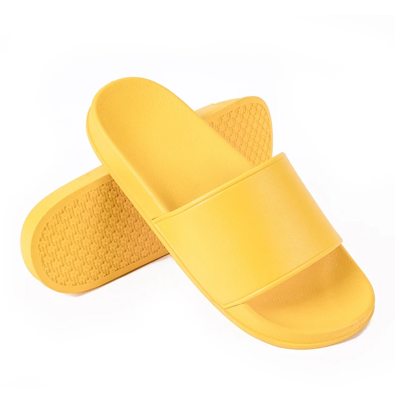 
PCU home and shower women and ladies sliders, summer colorful big foot sliders slippers, PVC blank plain slide footwear 