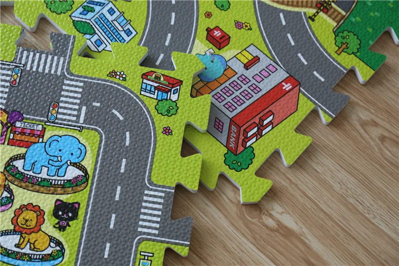 Детский коврик, игровой коврик city life
