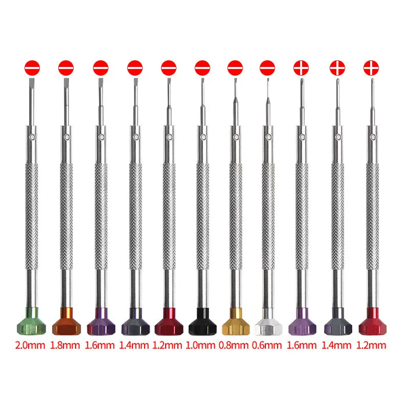 Precision Slotted & Phillips Screwdriver Colorful Aluminum Mini Screwdriver Bits for Watch Toy Phone Laptop Glasses Repair Tool