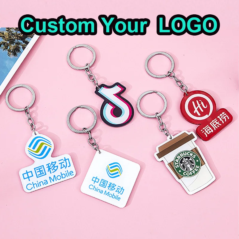 Cheap Promotional Custom Car Logo Hello Unicorn Kitty Keychain Cartoon Clear Acrylic Designer Keychains