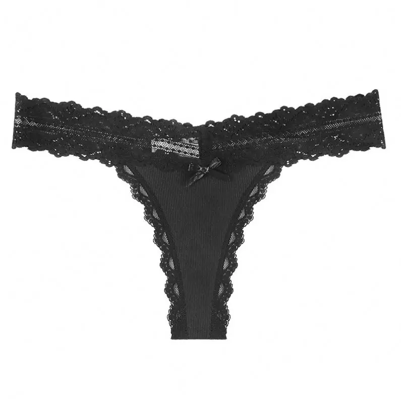 Hot Selling  Lace Lingerie Women Invisible Thongs T Back Seamless Underwear Low Rise Lace Thongs for Women