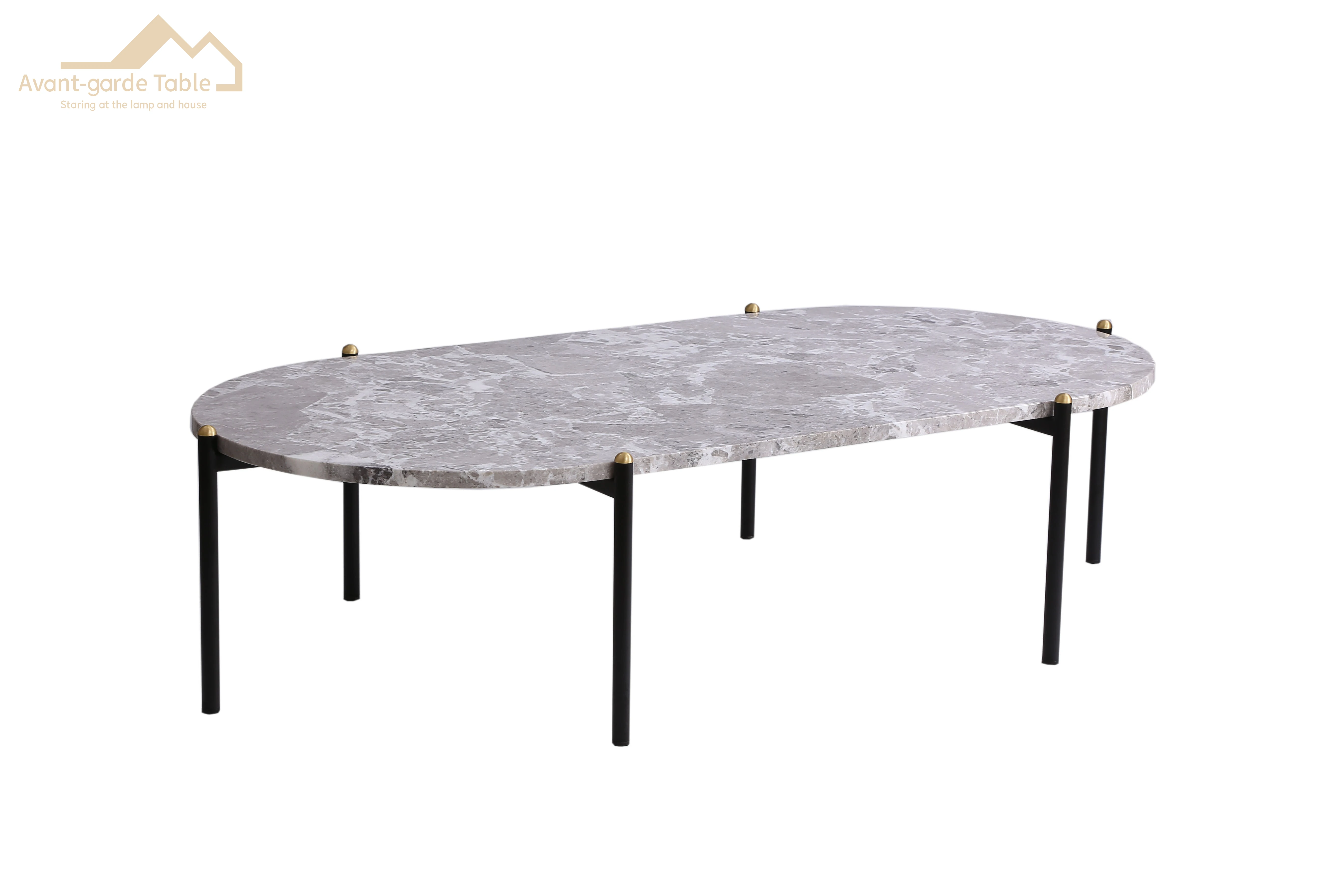Factory Custom Oval Coffee Table  Home Decor Real Natural  Marble Top Center Tea Table for Living Room