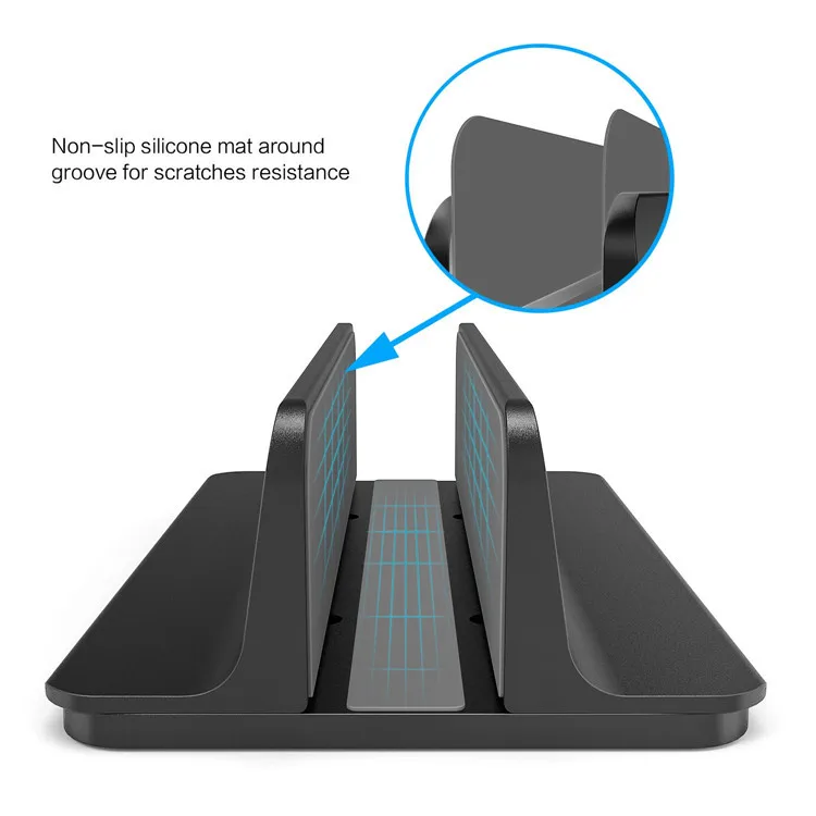 New Design Vertical Laptop Stand Desktop Aluminum Stand With Adjustable Dock Size