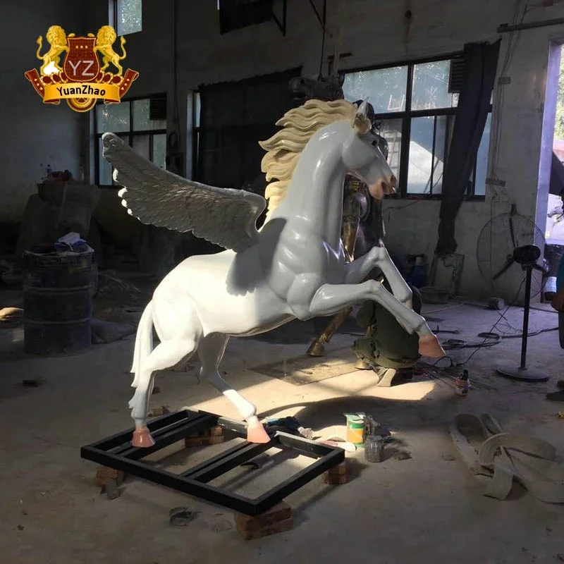 Outdoor decoration life size fiberglass animals horse for garden