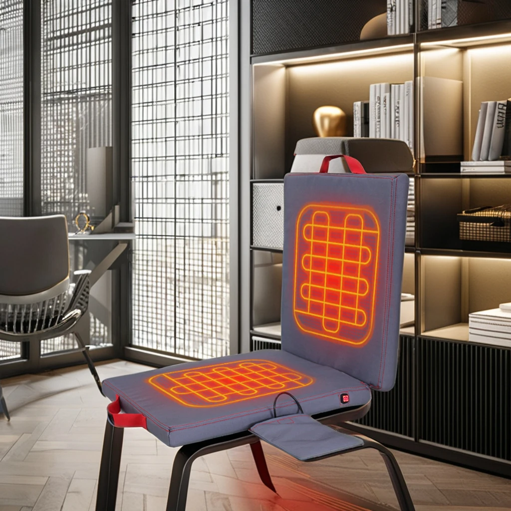 USB Electric Portable Heated Seat Cushion Pad Waterproof Heating Cover with 3 Temperature Foam Filled for Home or Office Chair