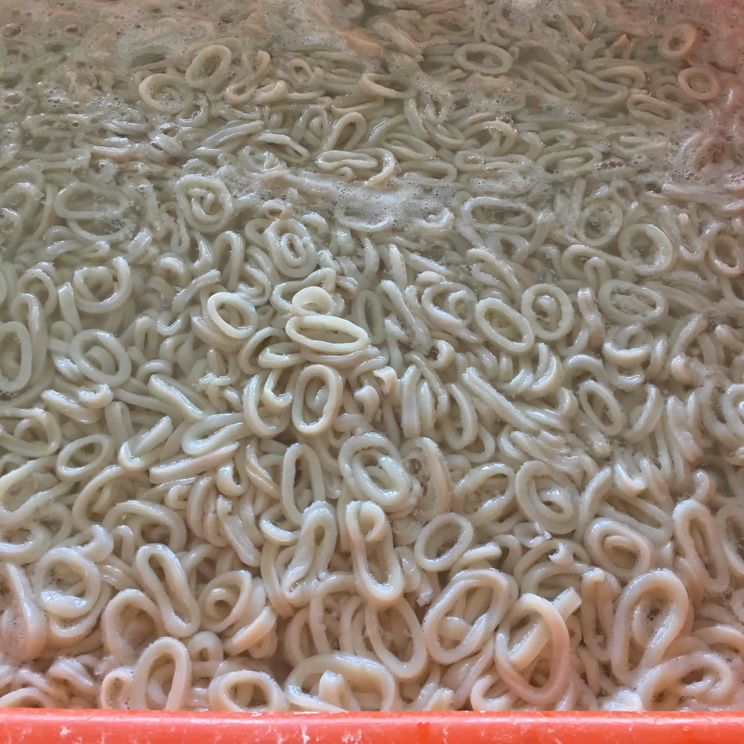 Frozen boiled indian ocean squid  ring with yellow spot off