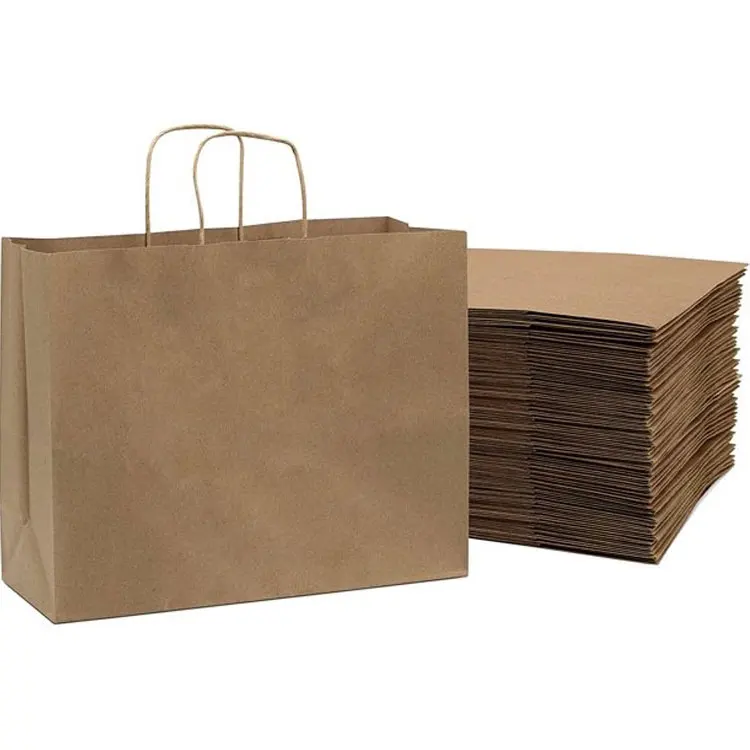 Shipping Making Nike Zara Christmas Custom Printed Kraft Paper Bag Flat Handle