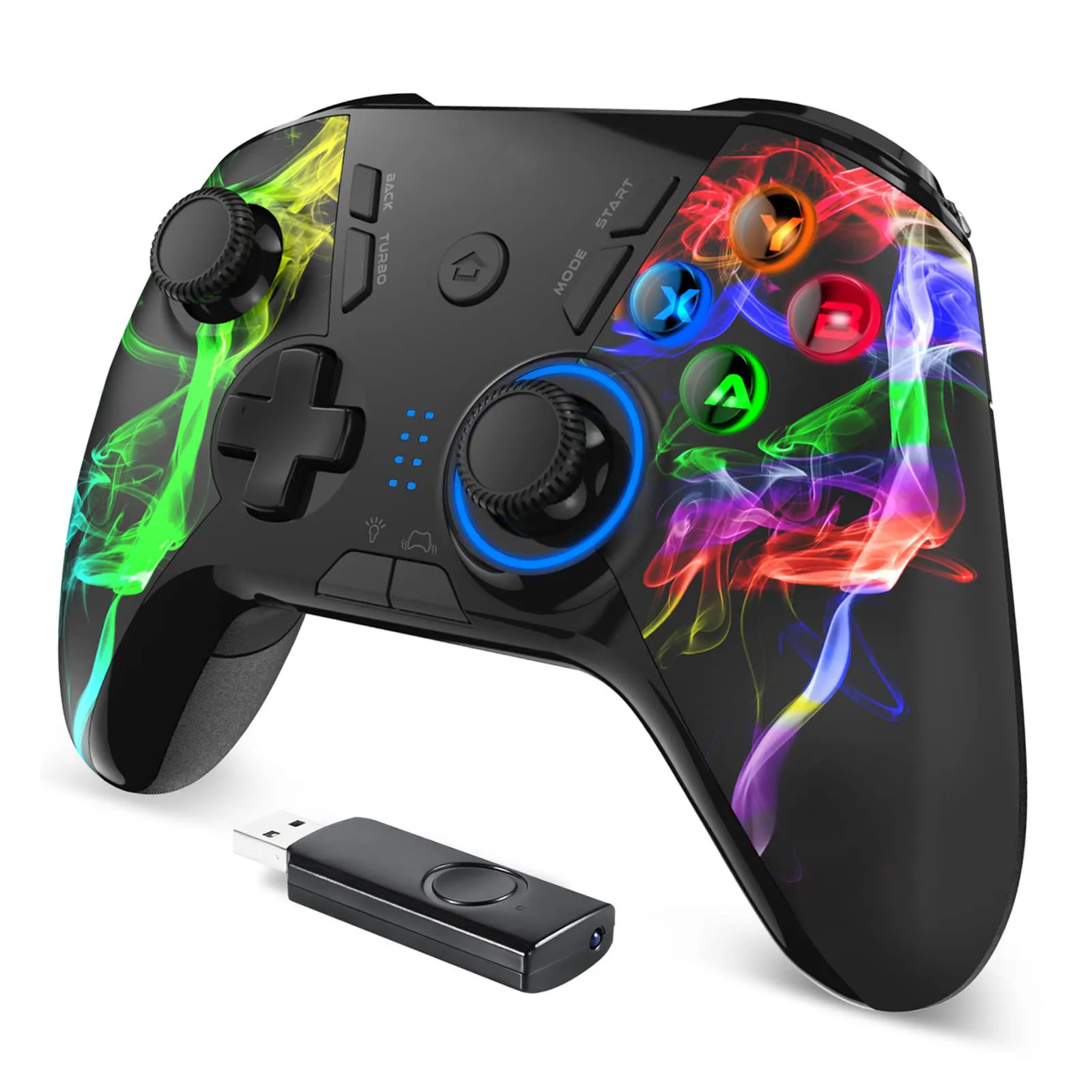 Wireless PC Controller, Dual-Vibration Joystick Gamepad Computer Gaming Controller for PC Windows Steam, PS3,witch and Android