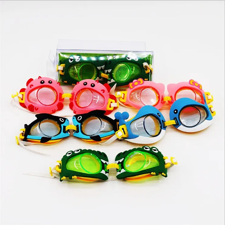 Cartoon Kids Goggles Funny Adjustable Nose Swimming  Glass  For Children Anti fog Summer suppliers