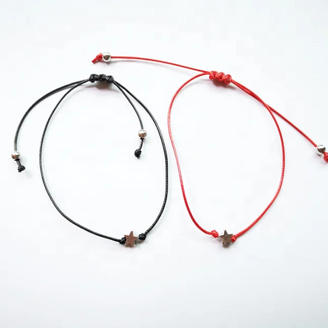 Wholesale Friendship Woven Bracelet Bangle Star Spacer Beaded Charm Jewelry Make A Wish Bracelet And Customize Wish Card