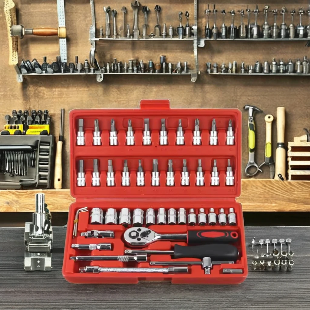 Professional Car Mechanic Tool Kit Portable Home hand Wrench Box Kit Combination OEM Support Tool Set