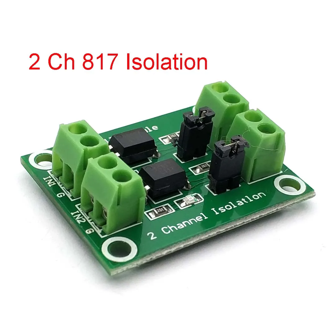 PC817 3.6-30V 2 Channel Optocoupler Isolation Board Voltage Converter Adapter Module Driver Photoelectric Isolated Module 817