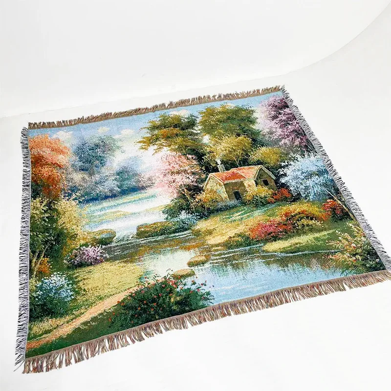 ins new design sofa outdoor camping Bohemian carpet jacquard thread blanket