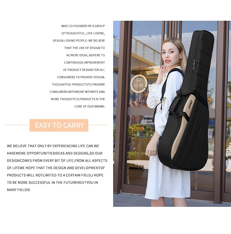 High Quality 20mm Thick Custom Factory Shoulder Strap Pocket for Guitar & Bass Bag Instrument Cases
