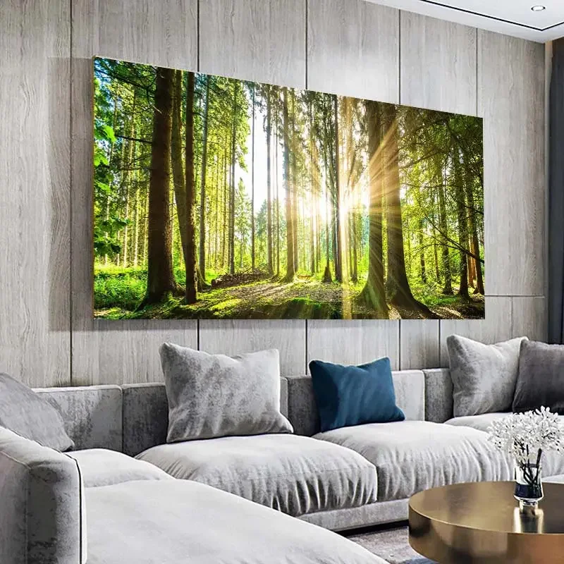 Nature Inspired Canvas Poster Vibrant Tree Landscape Painting Canvas Wall Art For Bedroom Office Living Room Wall Decor