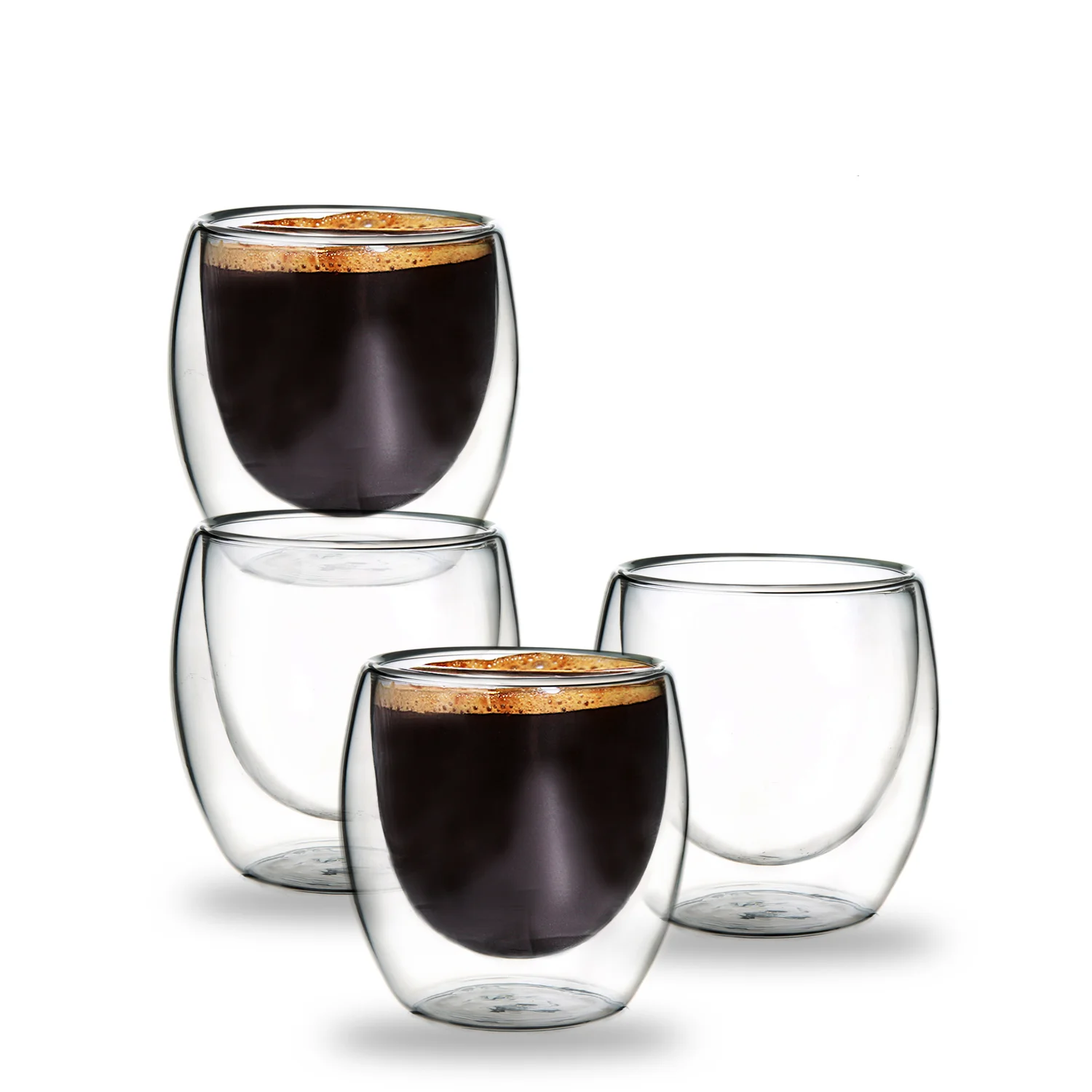 Drinking Glasses 100ml 250ml 350ml 450ml double wall glass cup Wholesale coffee glass cup
