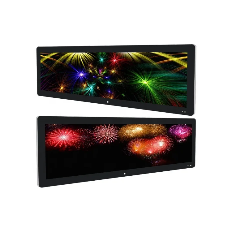 Advertising Stretched Bar Monitor For Bus Coach 28.6inch Customized Sizes DC12-36V HDMl Input Multimedia Video Player