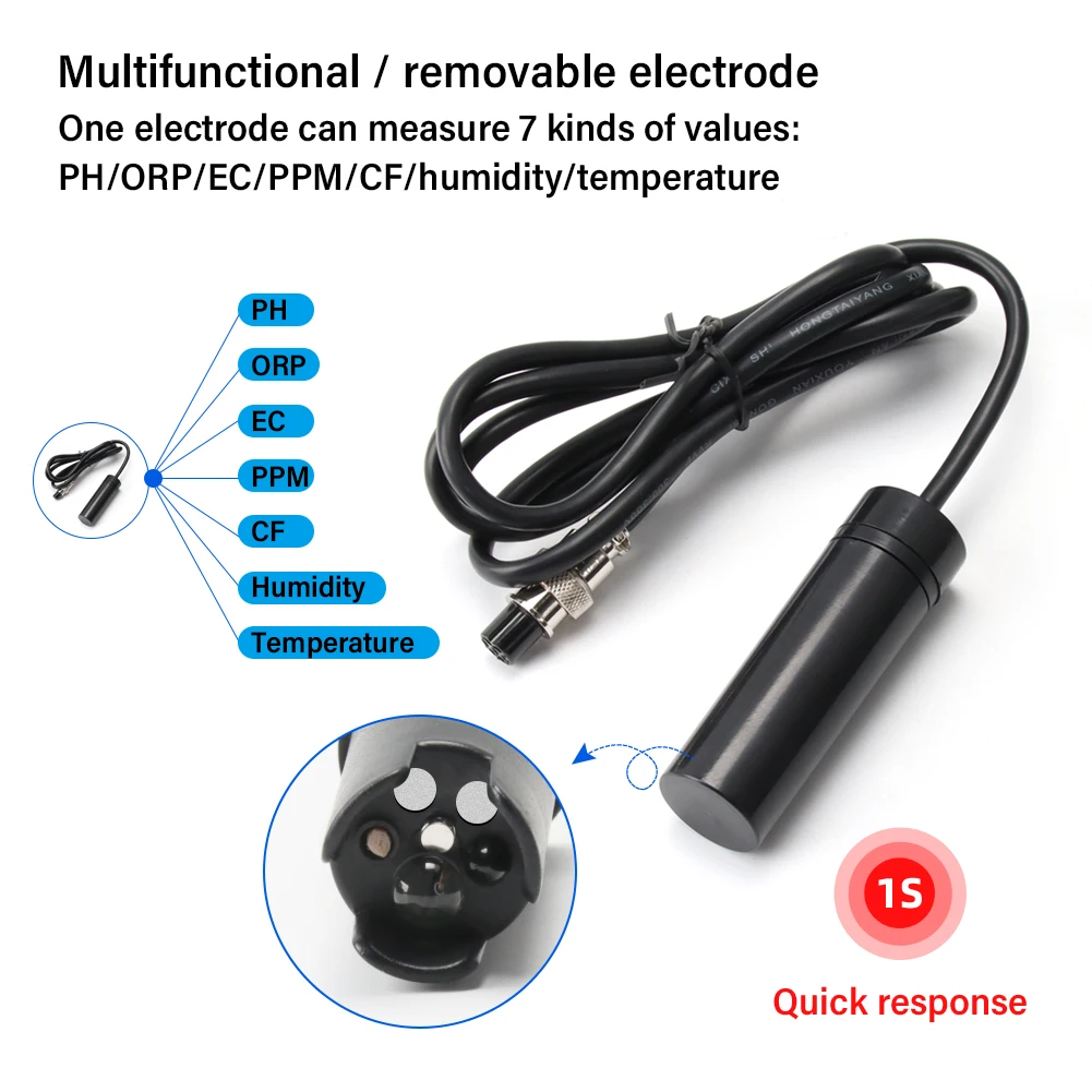 Электронный PH-метр Tuya 8 в 1, Многофункциональный тестер качества воды с приложением Online, PH/ORP/EC/TDS/Соль/S.G/CF/temper