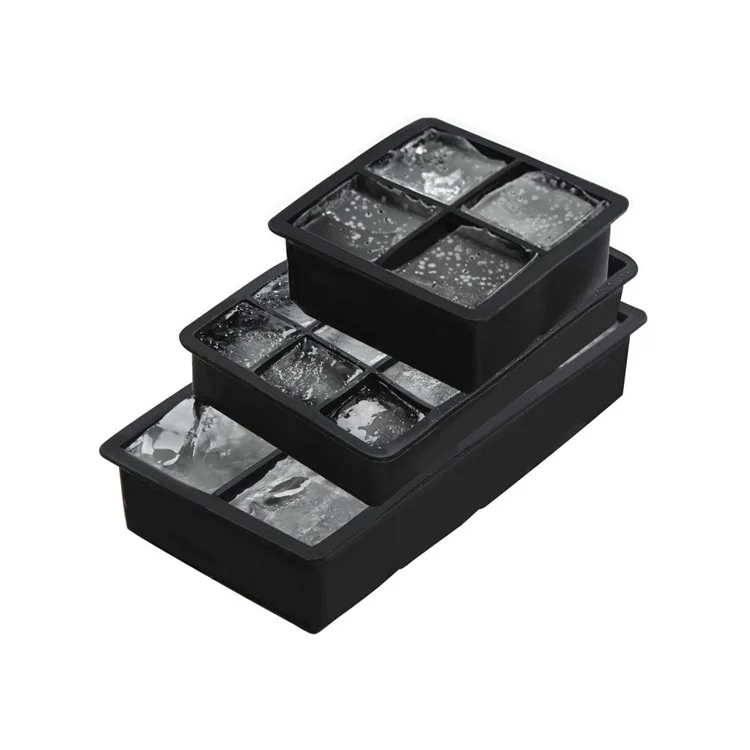 Large and Long Ice Cube Tray Silicone Freezing Container with Lid for Whiskey Water Bottle Food Leftovers Baking Home Kitchen