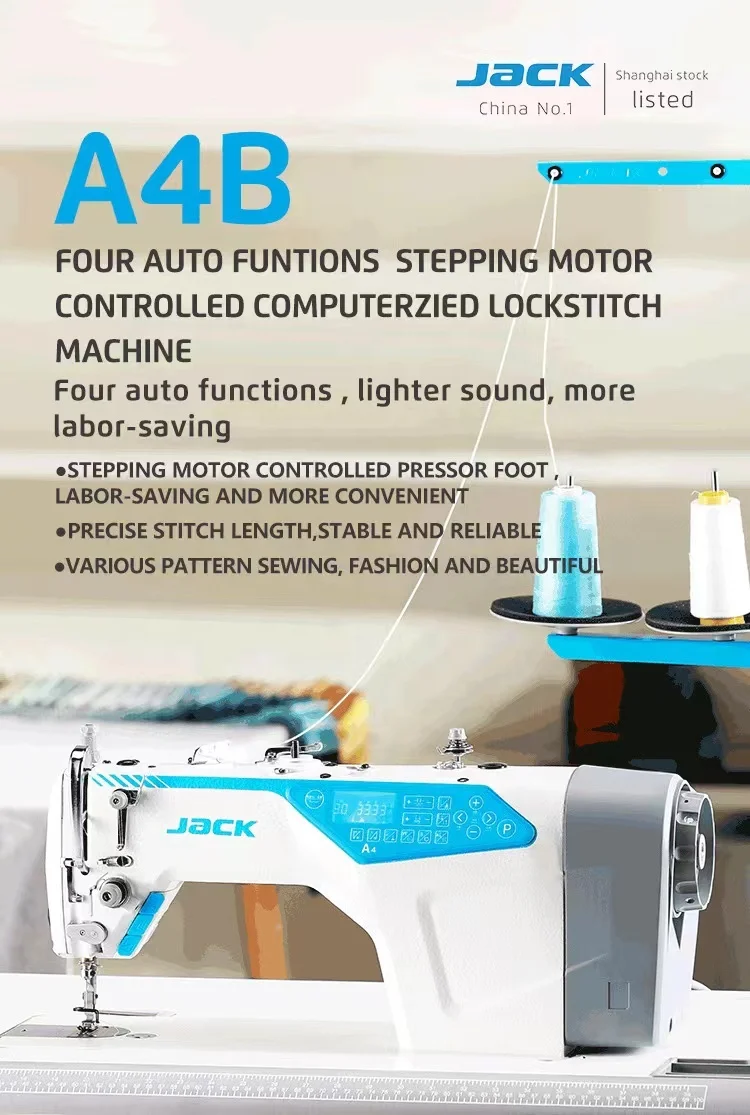 Jack A4B Single Needle Direct Drive Automatic Industrial Sewing Machine Computerized