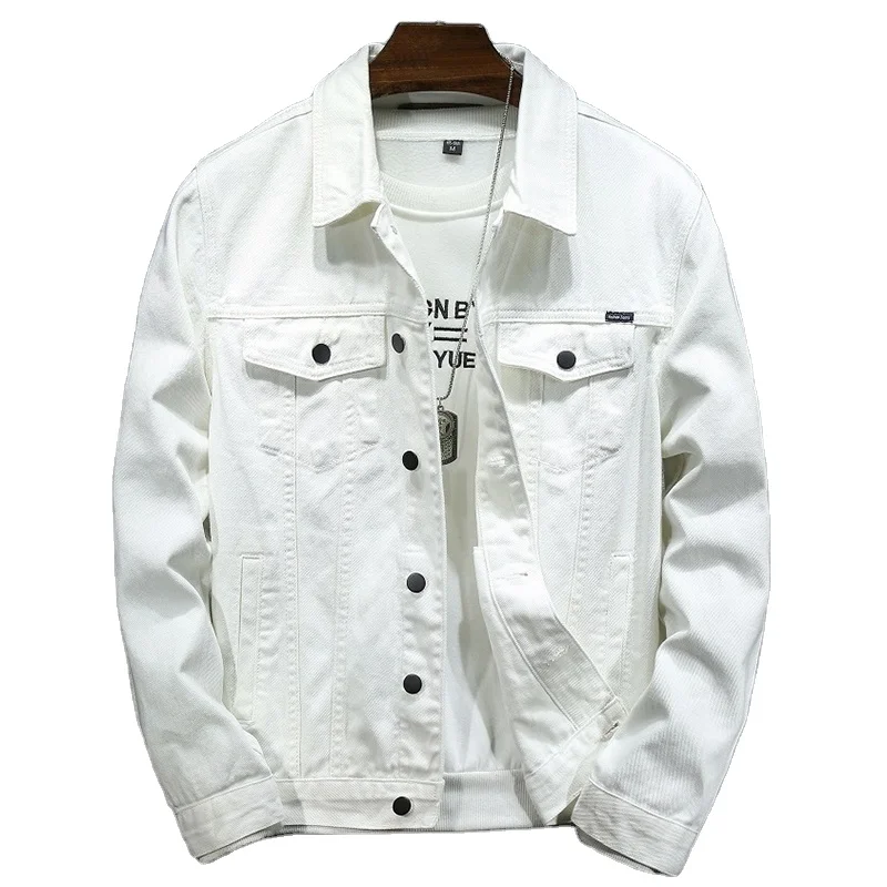 Custom High Quality Mens Denim white jean jackets for men