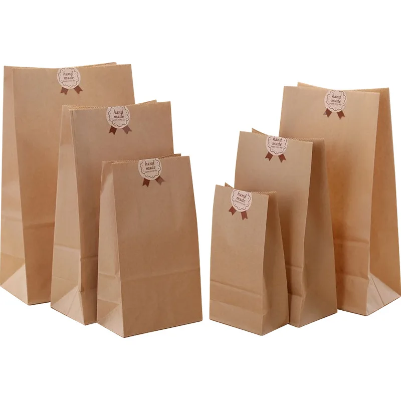 Custom Logo Size Kraft Paper Bags Food Takeout Packaging Shipping  Paper Bags For Food Takeaway