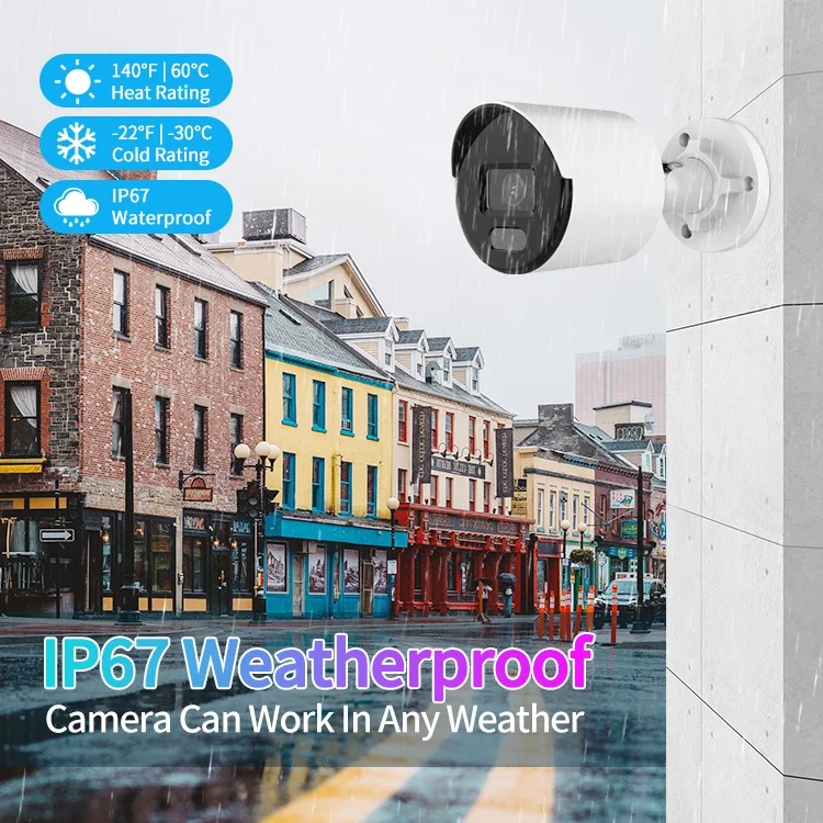 HITOSINO OEM HIKVISON 8 Channel H.265 4K NVR 5MP Motion Detection Full Color IP Security Camera System