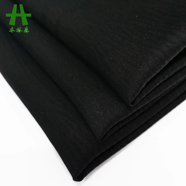 Mulinsen Textile Woven Polyester Spandex Jet Black Nida Crepe Zoom Fabric